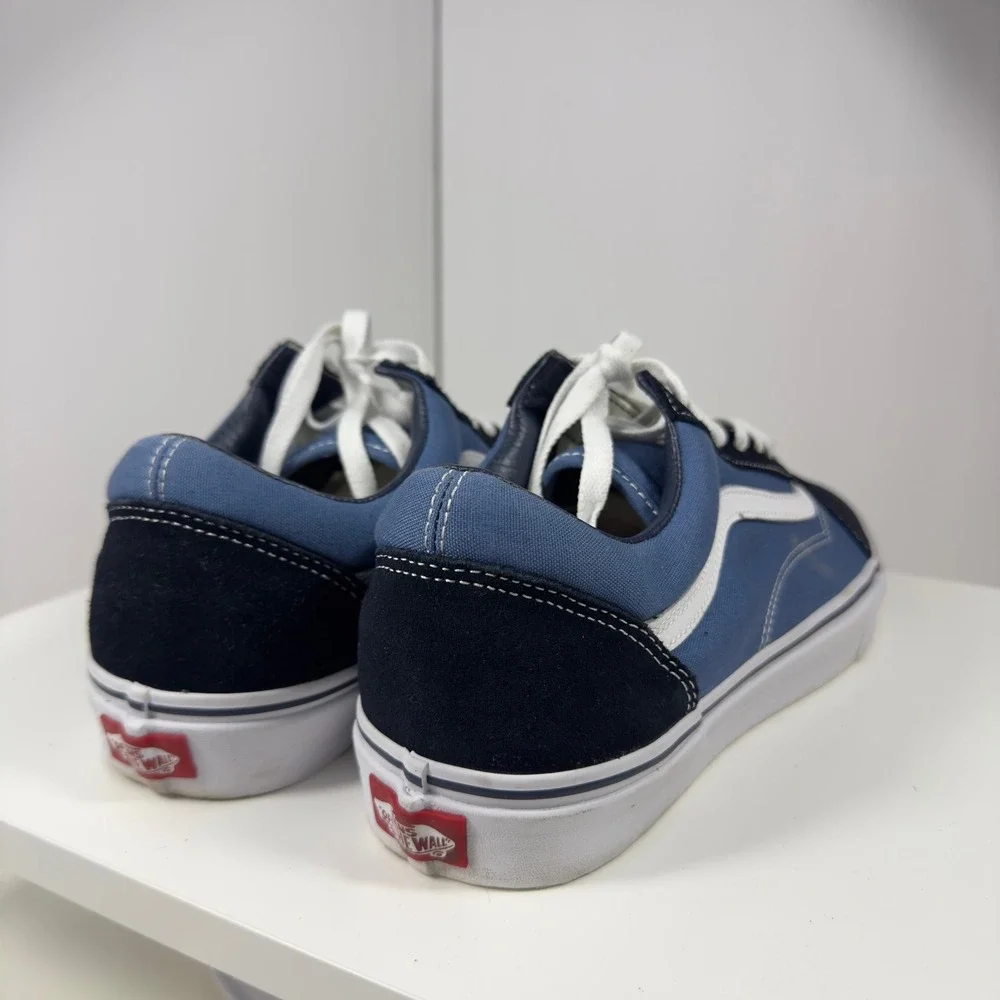 Vans Old Skool Sneakers Mens Size 12 Blue Navy Suede Canvas Low Top Skate Shoes